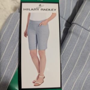 Hilary Radley Light Blue Pinstripe Women's Bermudas
